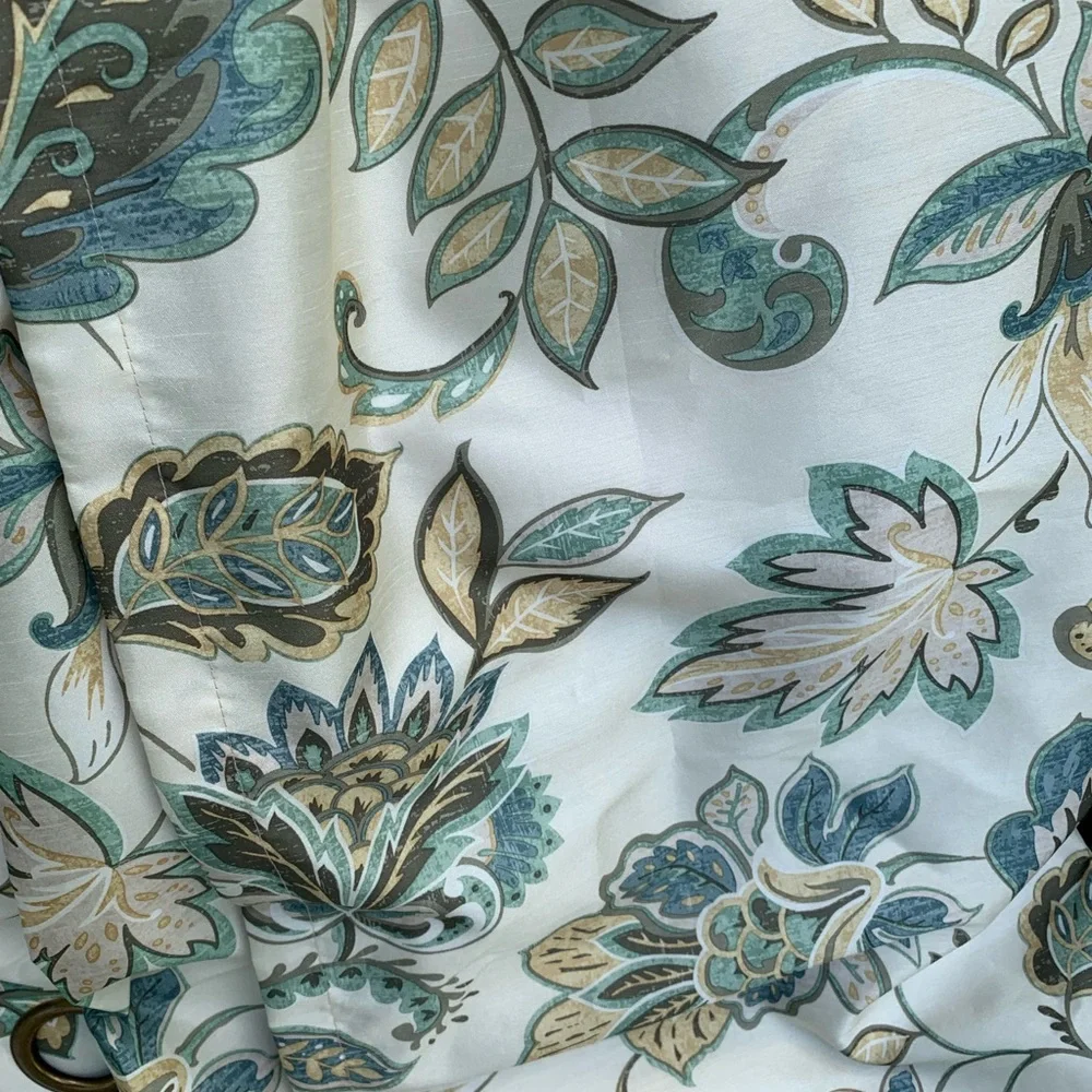 NWOT Pier 1 Tropical Leaf Curtain 4 Panels